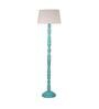 Khaki Cotton Shade Club Floor Lamp With Wood Base