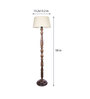 Khaki Cotton Shade Floor Lamp With Wooden Base
