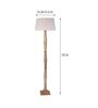 Khaki Cotton Shade Floor Lamp With Wooden Base