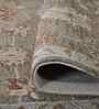 Khaki Farmhouse Wool 5x7 Feet  Handmade Rectangle Carpet