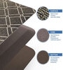 Khaki Geometric Microfibre 30x18 Inches Anti Skid Door Mat