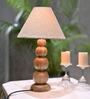 Khaki Jute Shade Table Lamp With Light Brown Base