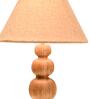 Khaki Jute Shade Table Lamp With Light Brown Base