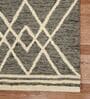 Grey Geometric Wool 8 ft x 10 ft Hand Tufted Carpet