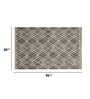 Grey Geometric Wool 5 ft x 7 ft Hand Tufted Carpet