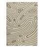 Beige Abstract Blended Wool 4 ft x 6 ft Hand Tufted Carpet