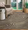 Khaki Abstract Blended Wool 6 ft x 9 ft Hand Tufted Carpet
