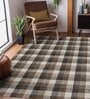 Brown Geometric Wool 8 ft x 10 ft Hand Tufted Carpet