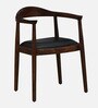 Kharkov 4 Seater Dining Set In Black Leatherette & Provincial Teak