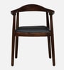 Kharkov 4 Seater Dining Set In Black Leatherette & Provincial Teak