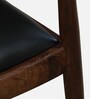 Kharkov 4 Seater Dining Set In Black Leatherette & Provincial Teak