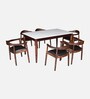 Kharkov Sheesham Wood 6 Seater Dining Set In Provincial Teak Finish
