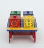 KHATIYA STYLE DRY FRUIT TRAY WITH 4 BOXES, HAND PAINTED