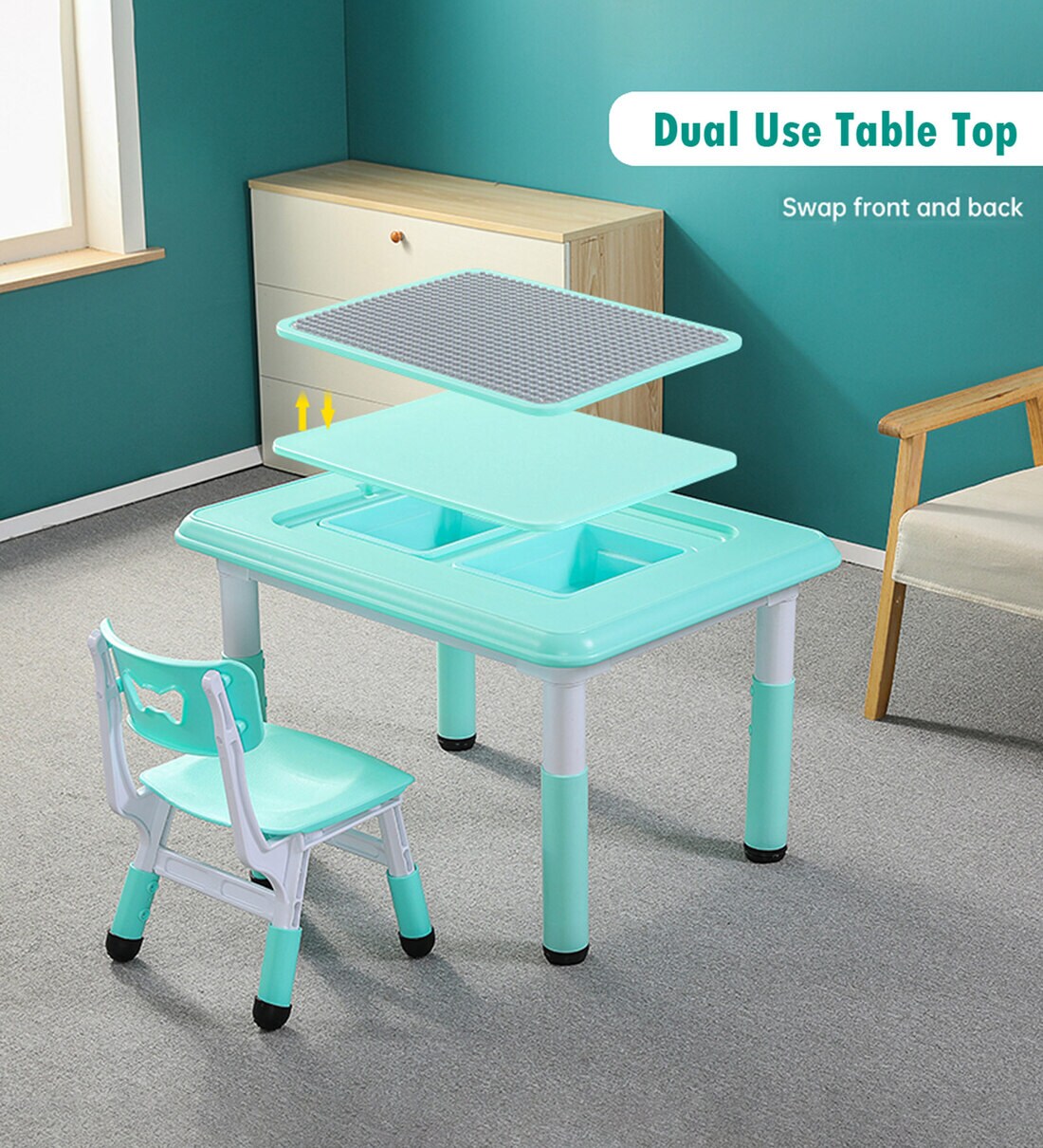 kids activity table and chair set