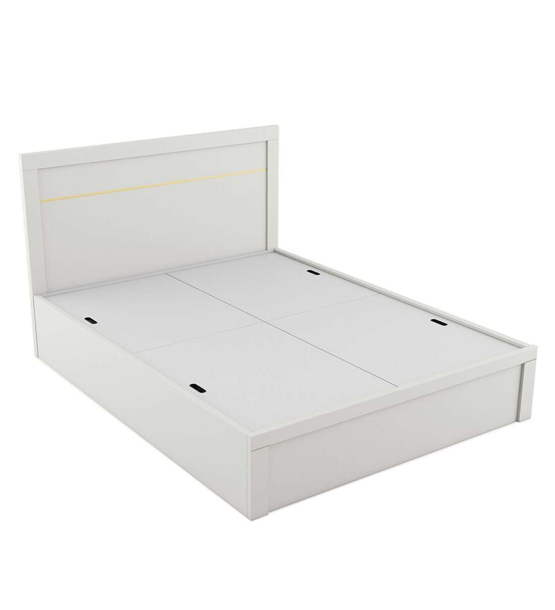 Buy Kingslay Queen Size Bed in White Finish with Box Storage Online