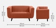 Kiki Fabric 2 Seater Sofa in Lava Orange Colour