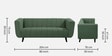 Kiki Fabric 3 Seater Sofa in Sapling Green Colour