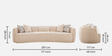 Kingman Fabric 4 Seater Sofa In Tavis Sand Colour