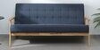 Kitami Solid Wood 3 Seater Sofa in Natural & Navy Finish