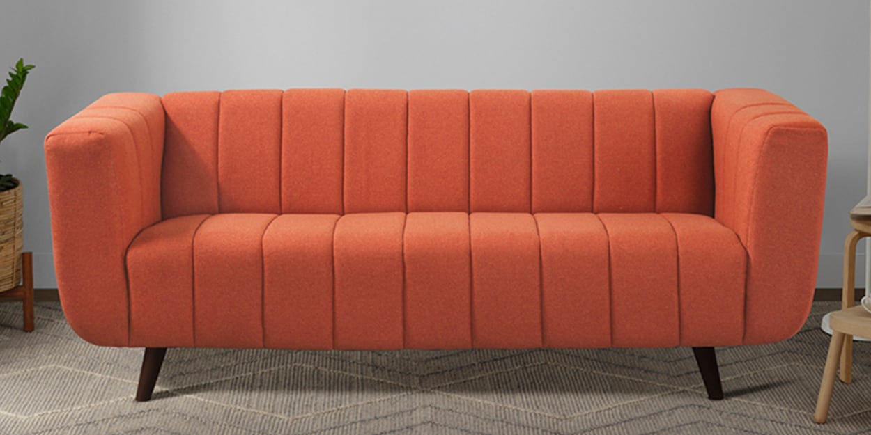 Buy Kiki Fabric 3 Seater Sofa in Lava Orange Colour at 24 OFF by