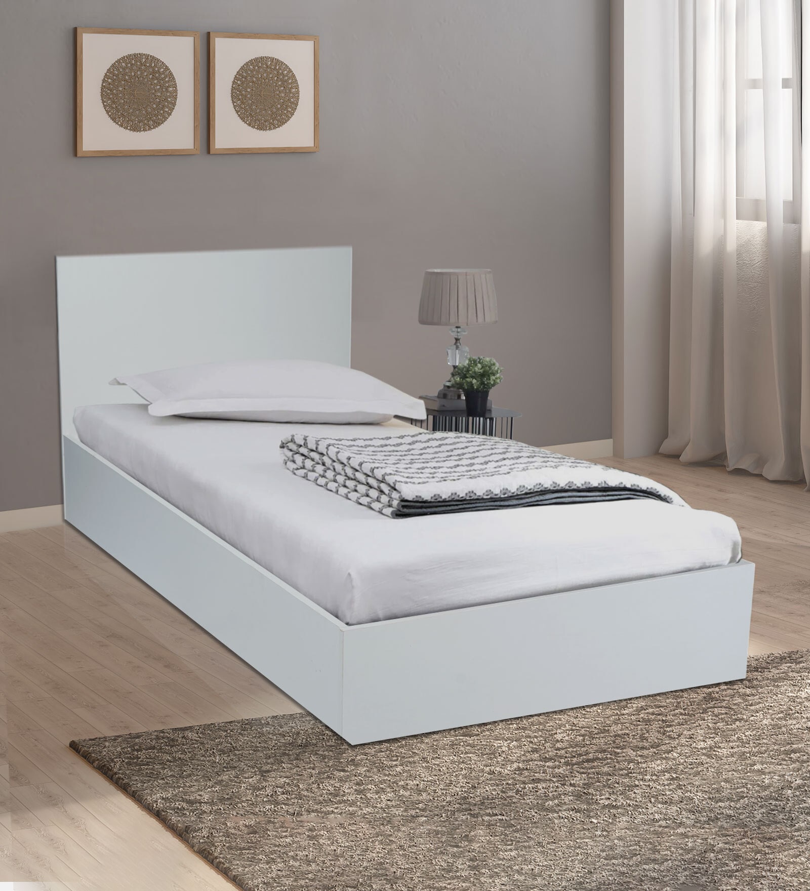 Kibo Single Bed In Off White Finish