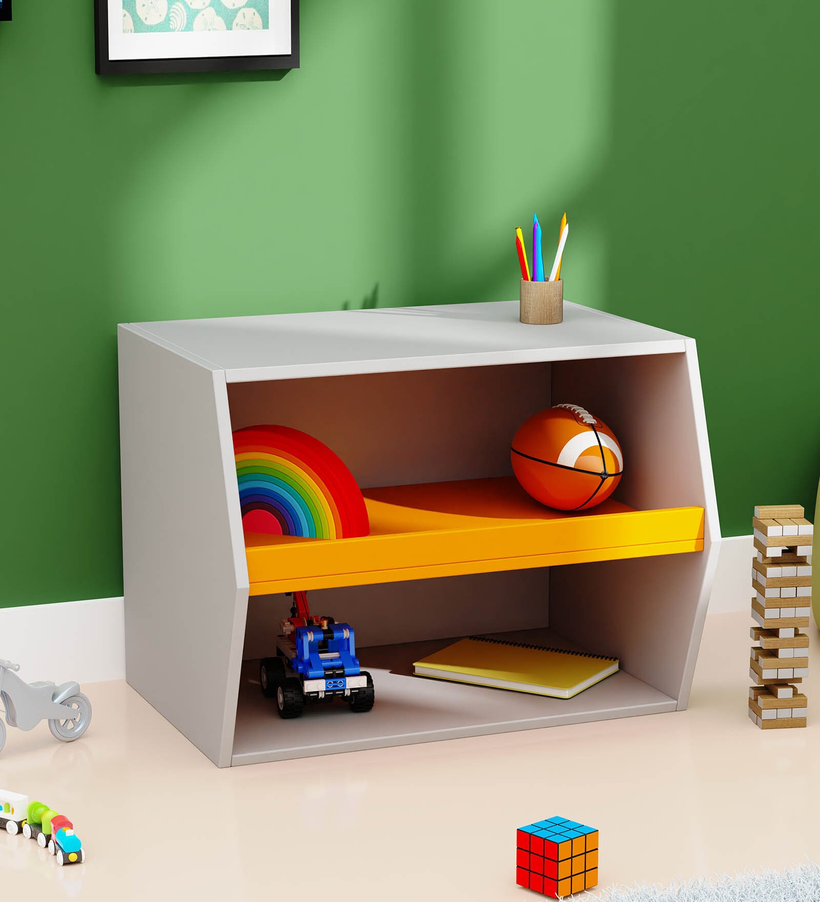 Buggy Kids Storage Cabinet in Grey Colour