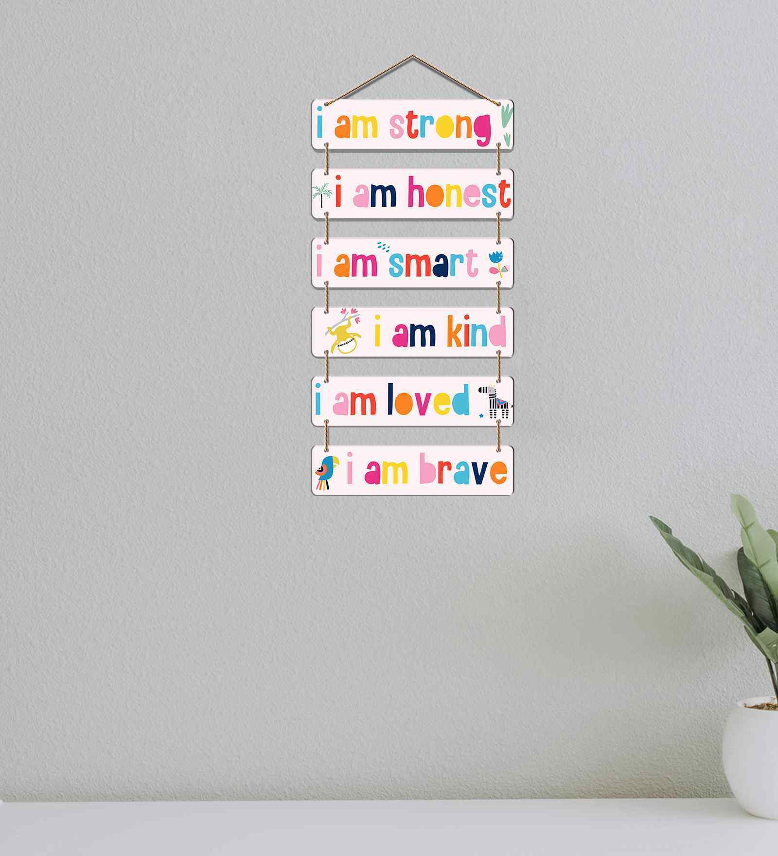 Kids Affirmation Quotes Wooden Wall Hanging