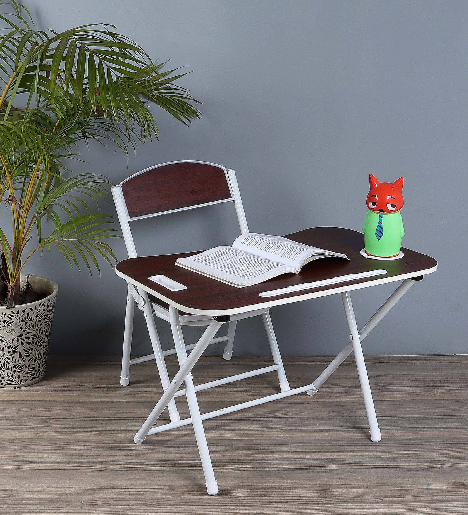 Kids Metal Activity Table in Brown Colour With Chair