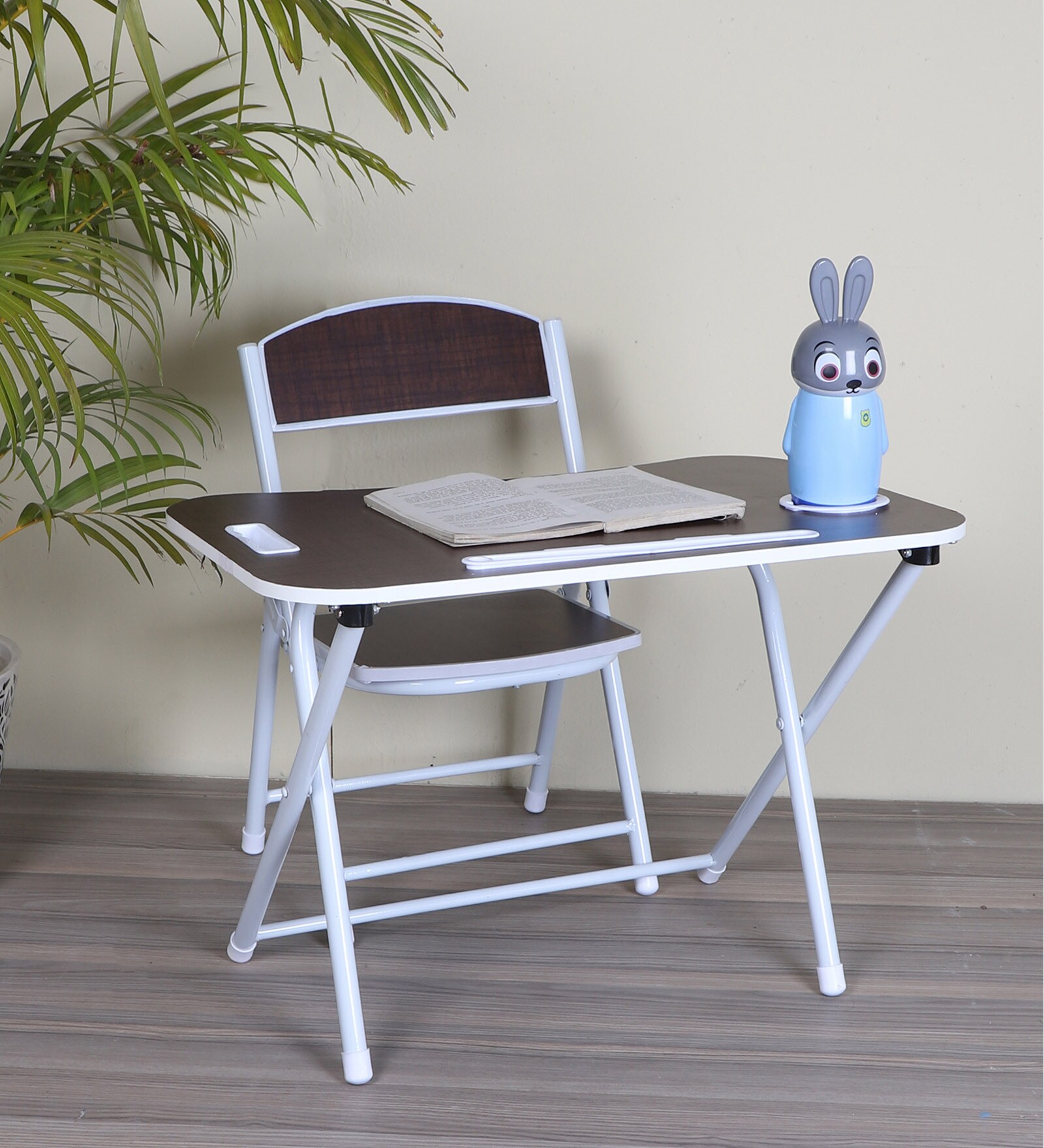 Kids Metal Activity Table in Dark Coffee Colour With Chair