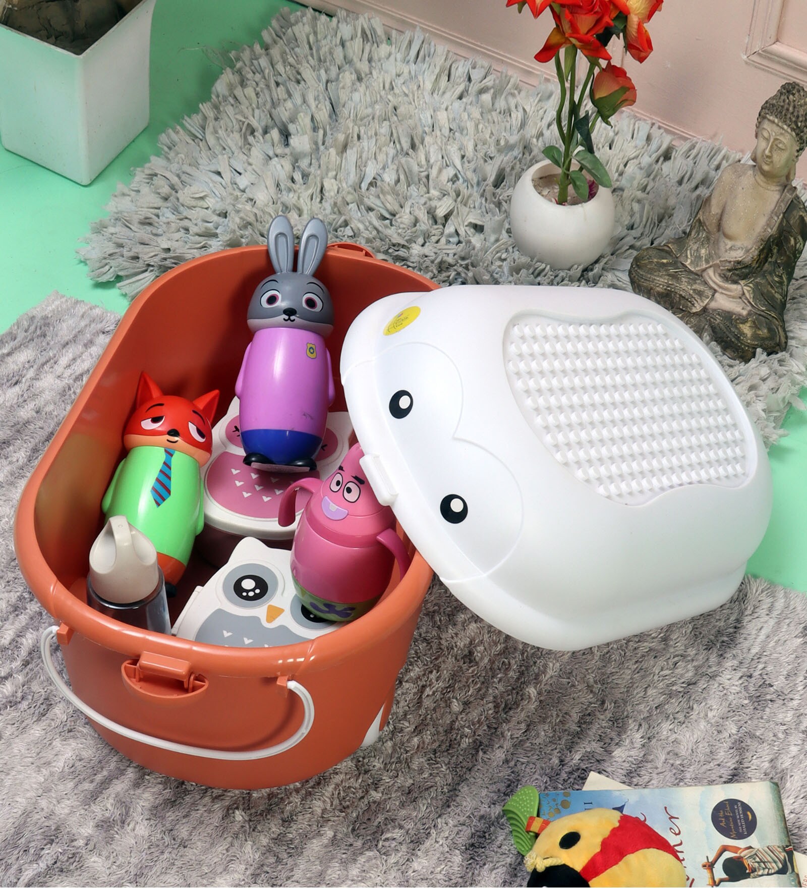 Buggy Plastic Kids Storage Box in Orange Colour Buggy Plastic Kids Storage Box in Orange Colour