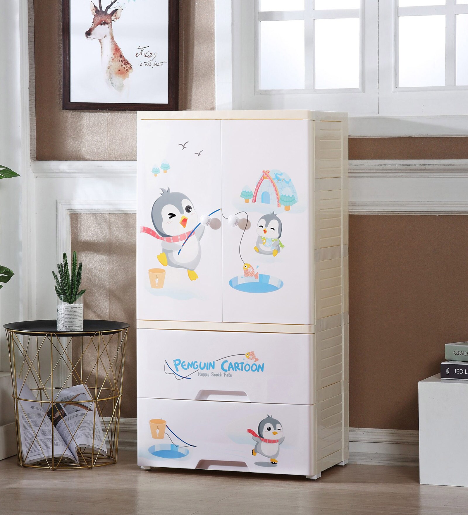 Kids Storage Closet In White Colour