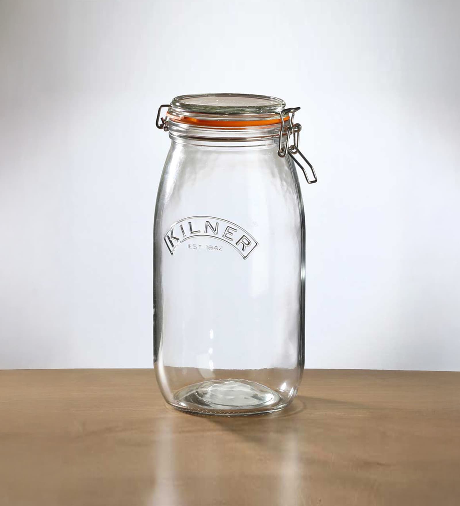 2000ml Clip Top Clear Glass Round Jar