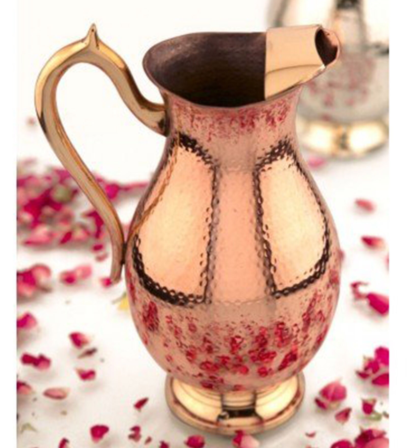 King International Mughlai Style Stainless Steel and Copper 1 L Jug