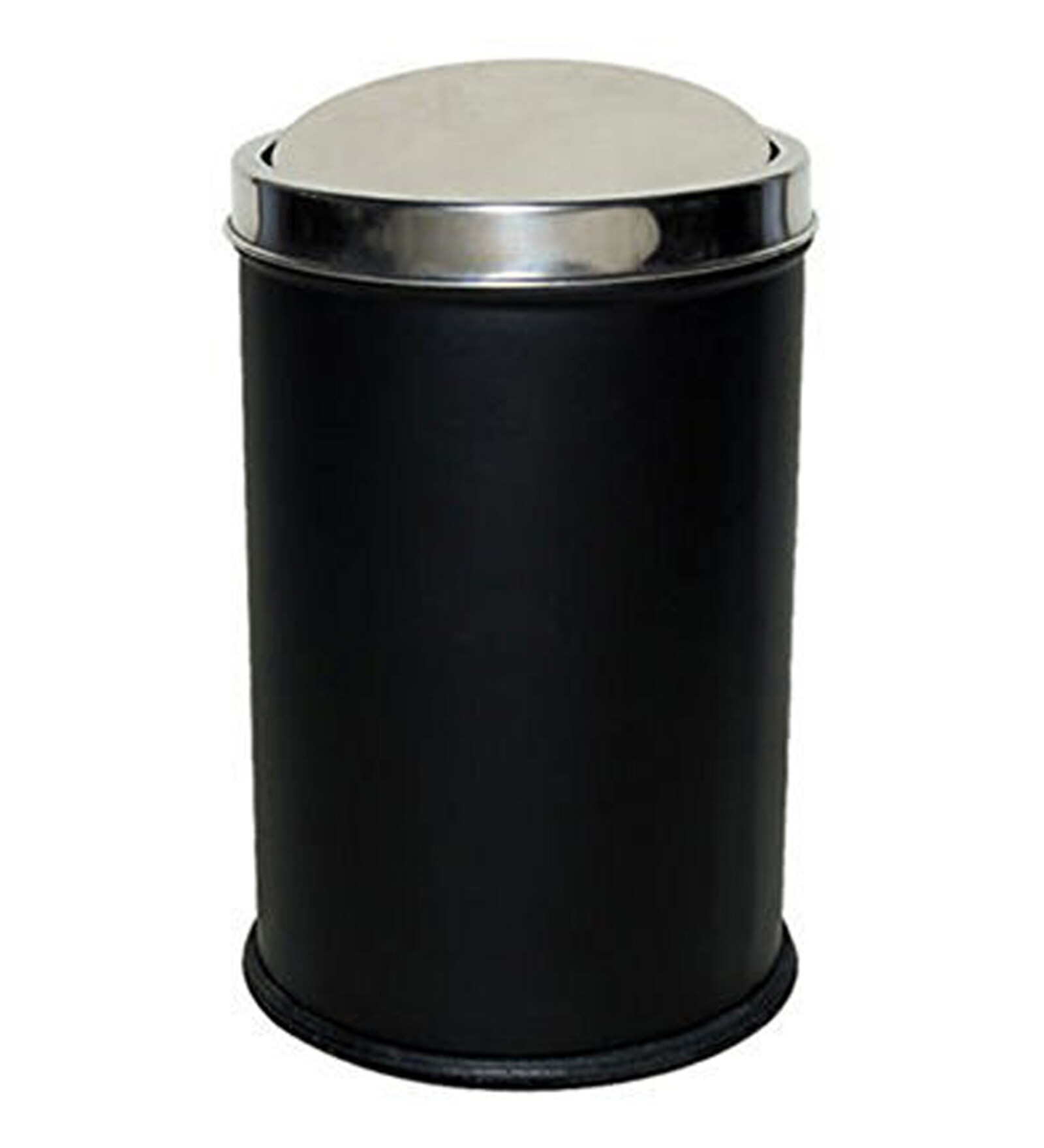 King International Stainless Steel Black Swing Dustbin 10 Litres