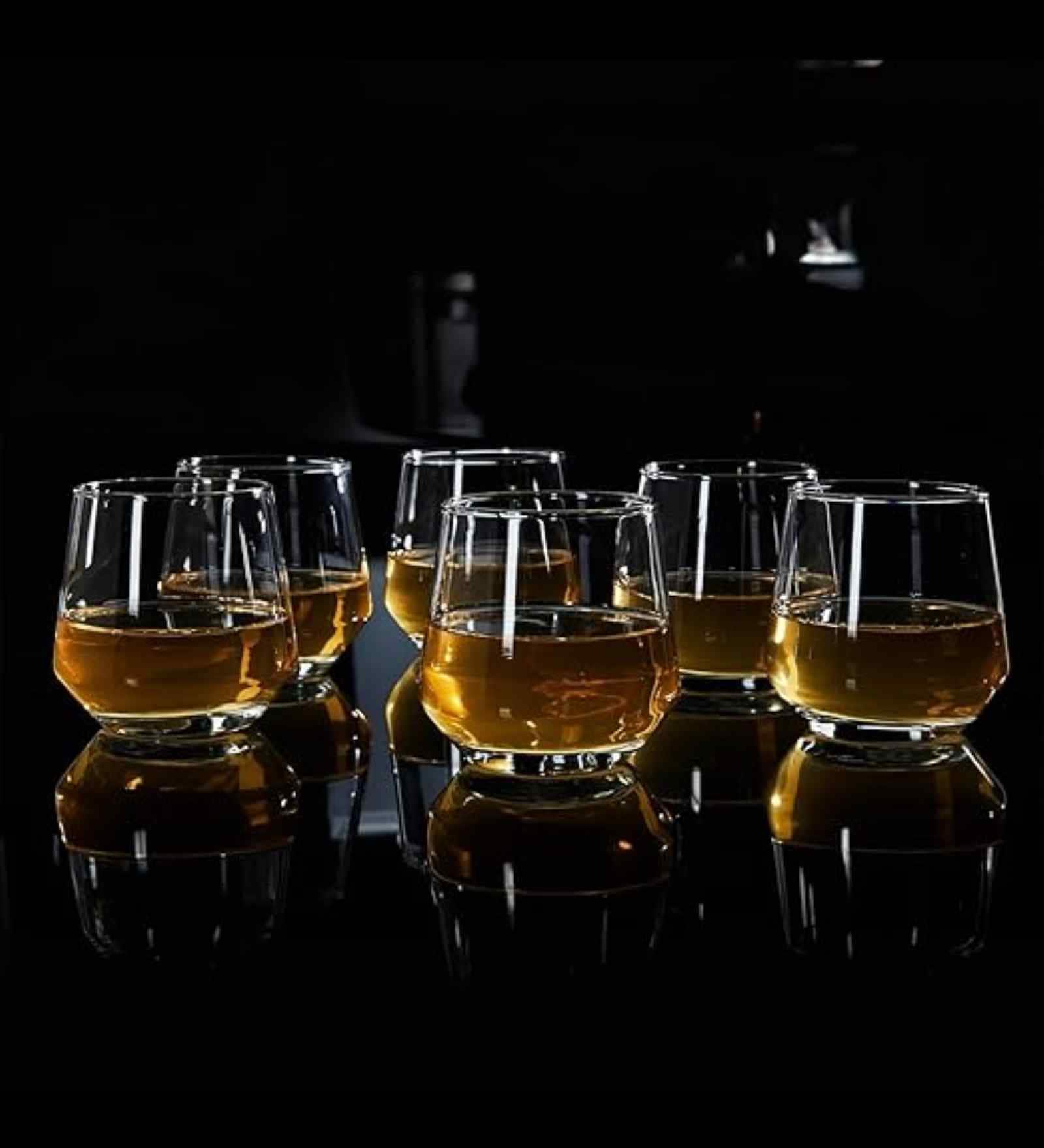 King Set of 6 Crystal Lead Free Glass 370ml Whiskey Glasses