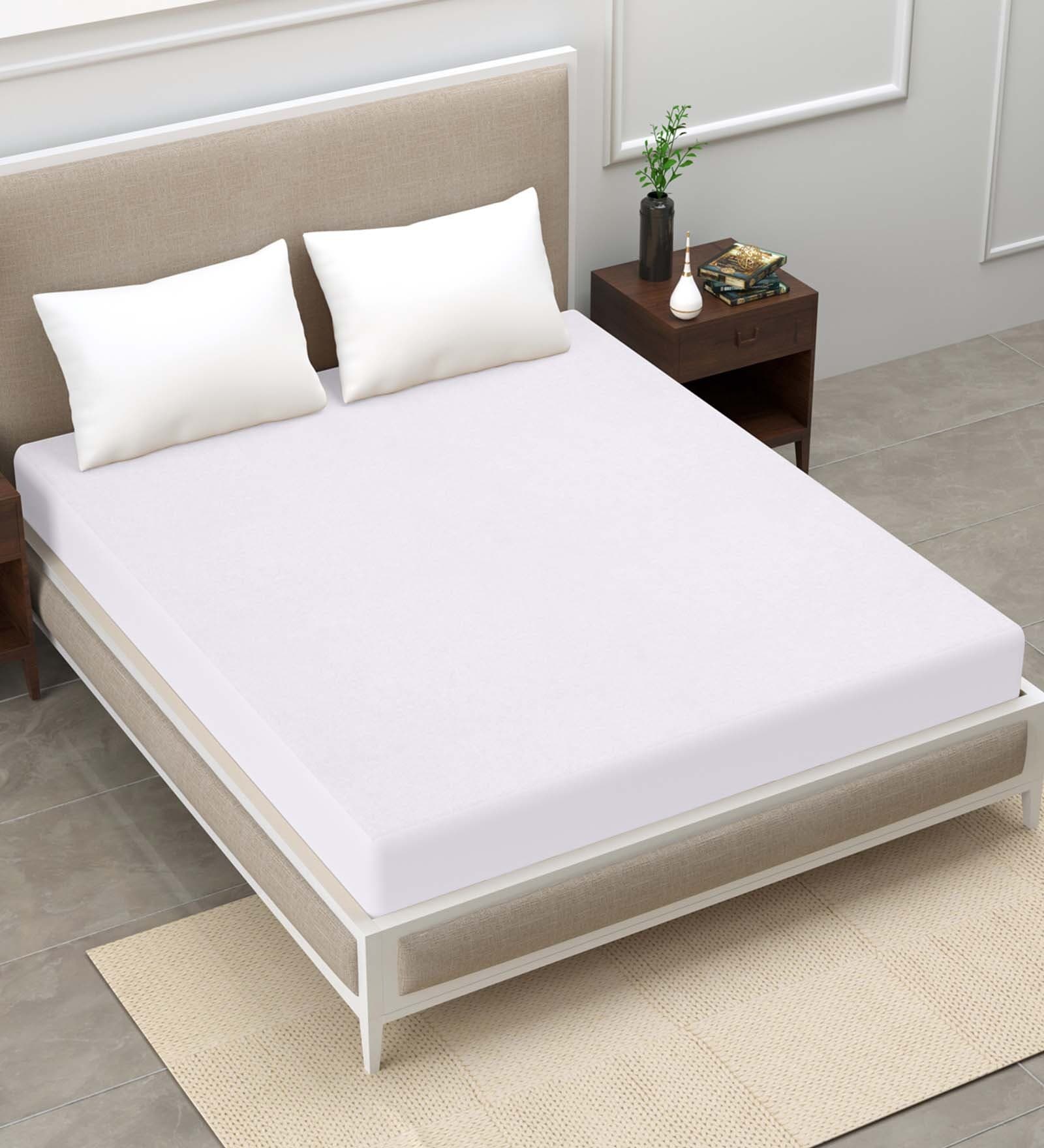Buy Terry (72x72) Terry Cotton King Size Mattress Protector in White Colour at 52 OFF by WRAPRY