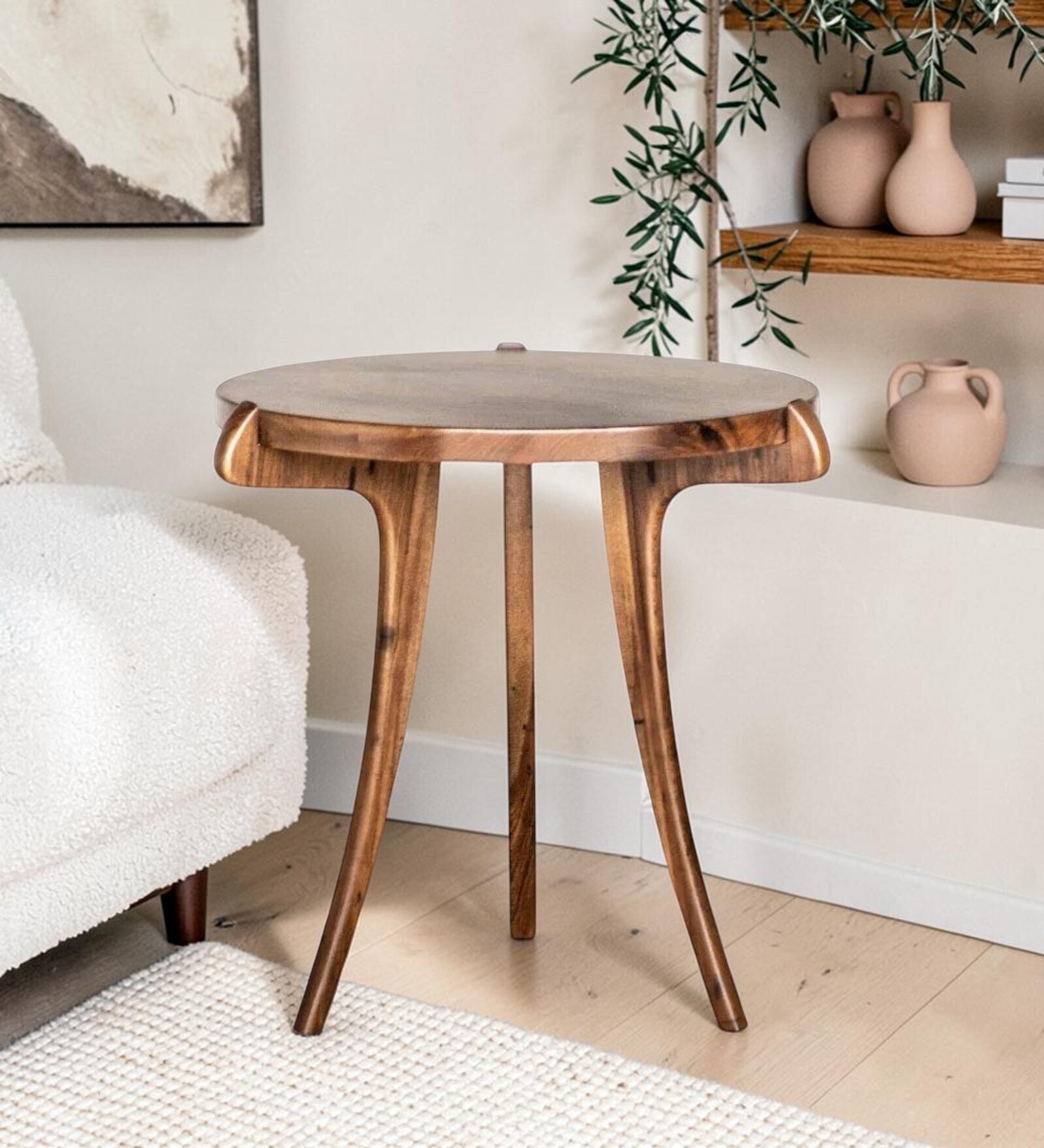 Kingsmere Side Table In Walnut Finish