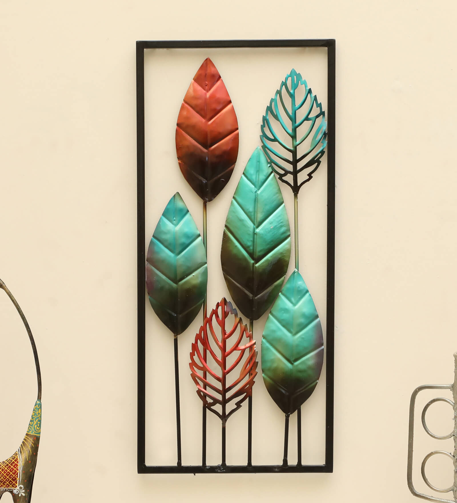Kinjal Rectangular Leaf Wall Hanging