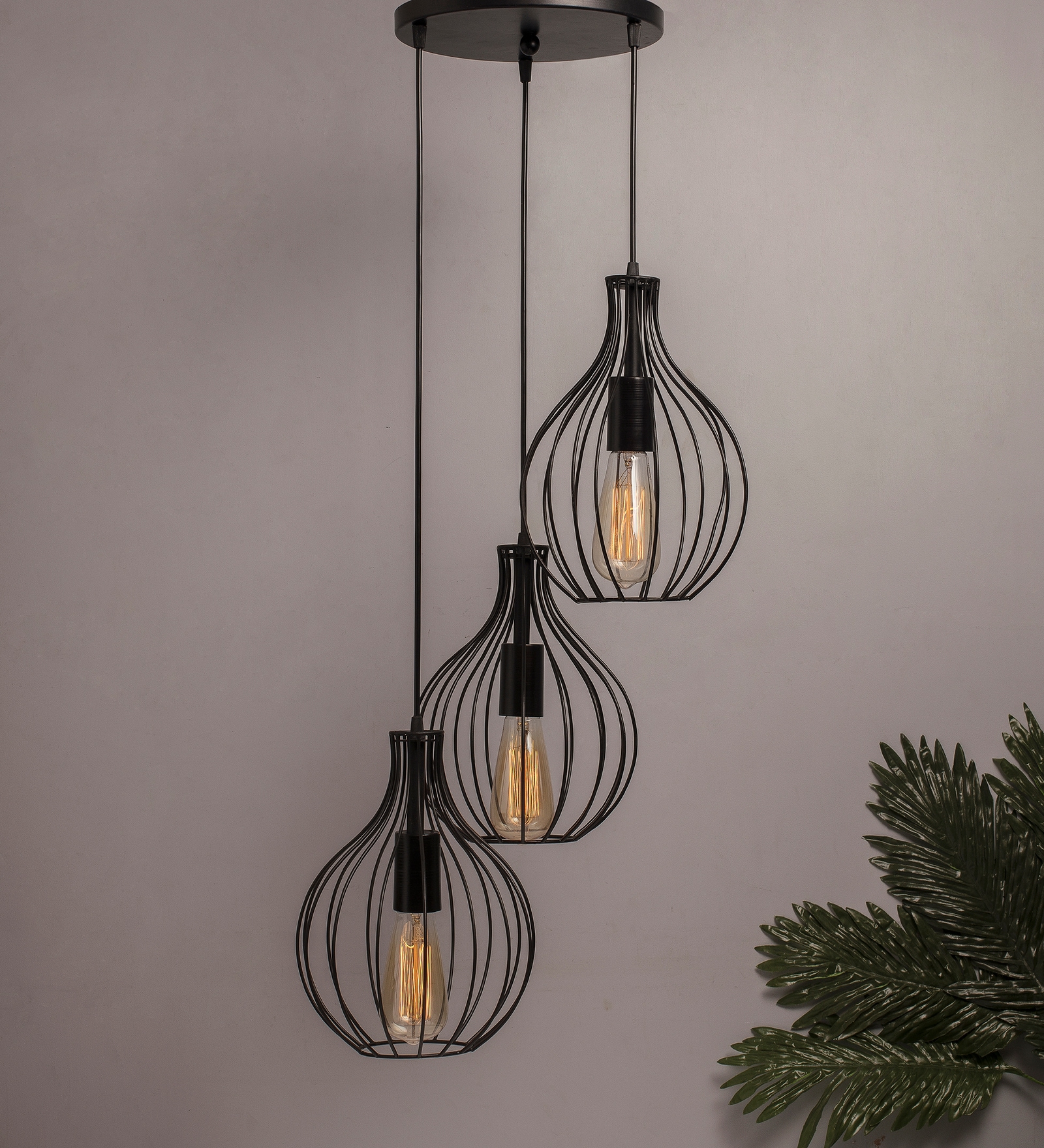 Kiosk Black Metal Cluster Hanging Light