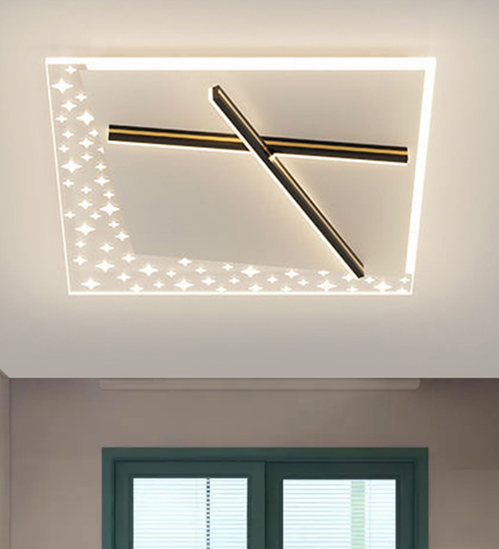 Kira Black Aluminium and Acrylic LED Smart Voice Assist Chandelier