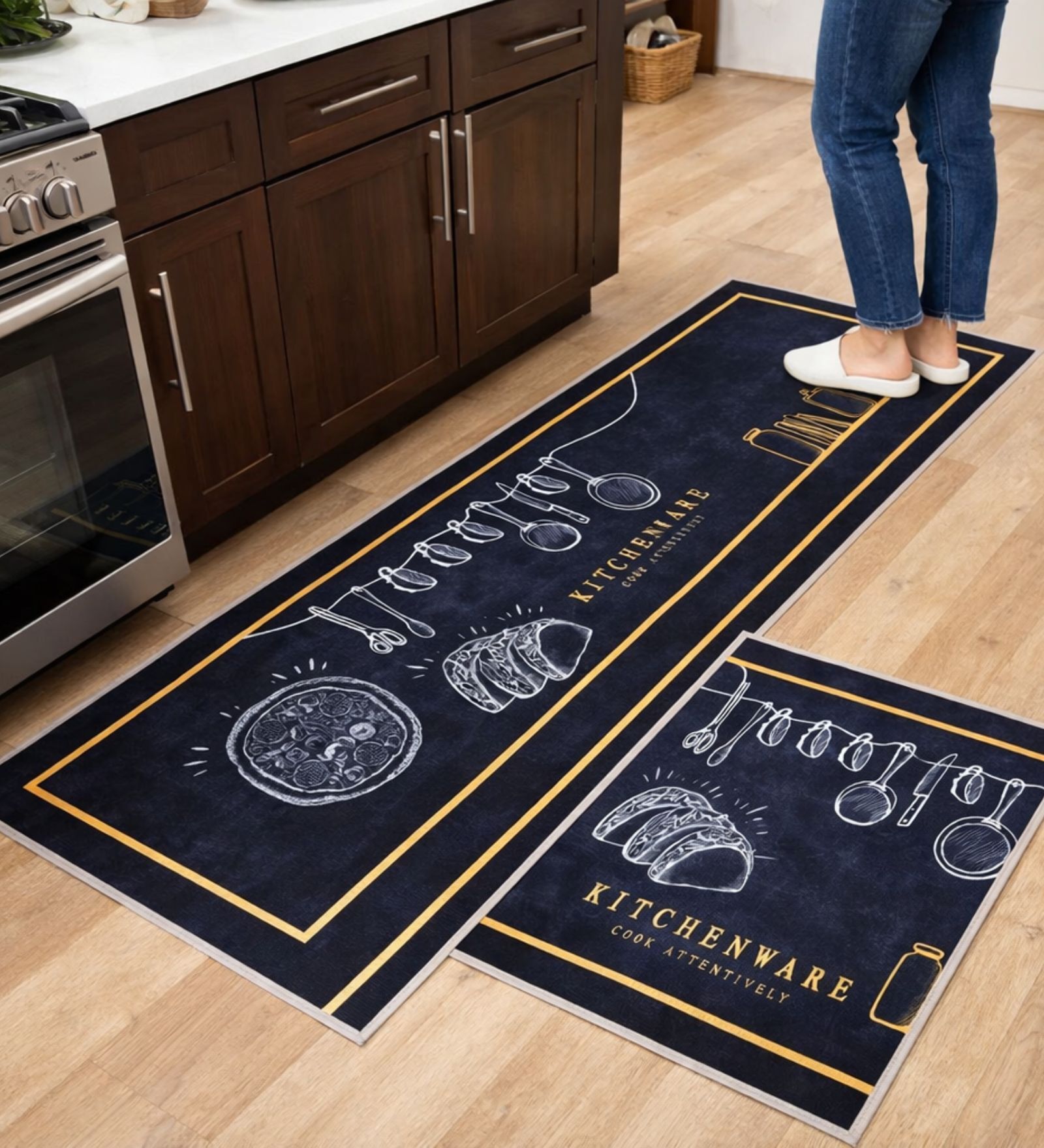 Kitchen Rugs, Runner Rug Carpets Set of 2