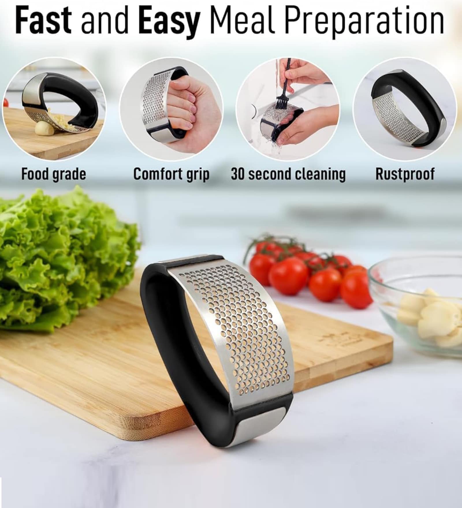 Kitchen Stainless Garlic Press Garlic Mincer