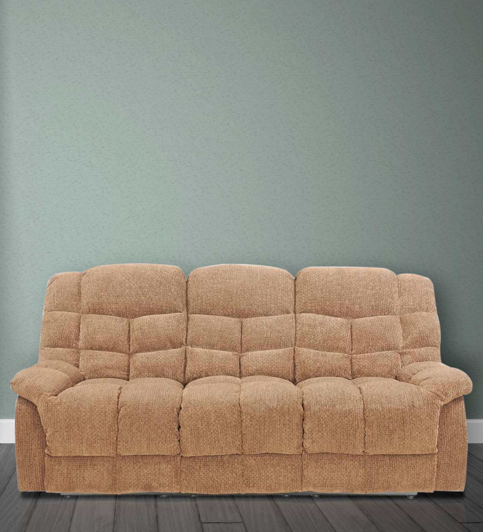 Buy Kiwi Three Seater Recliner in Brown Colour by RoyalOak Online