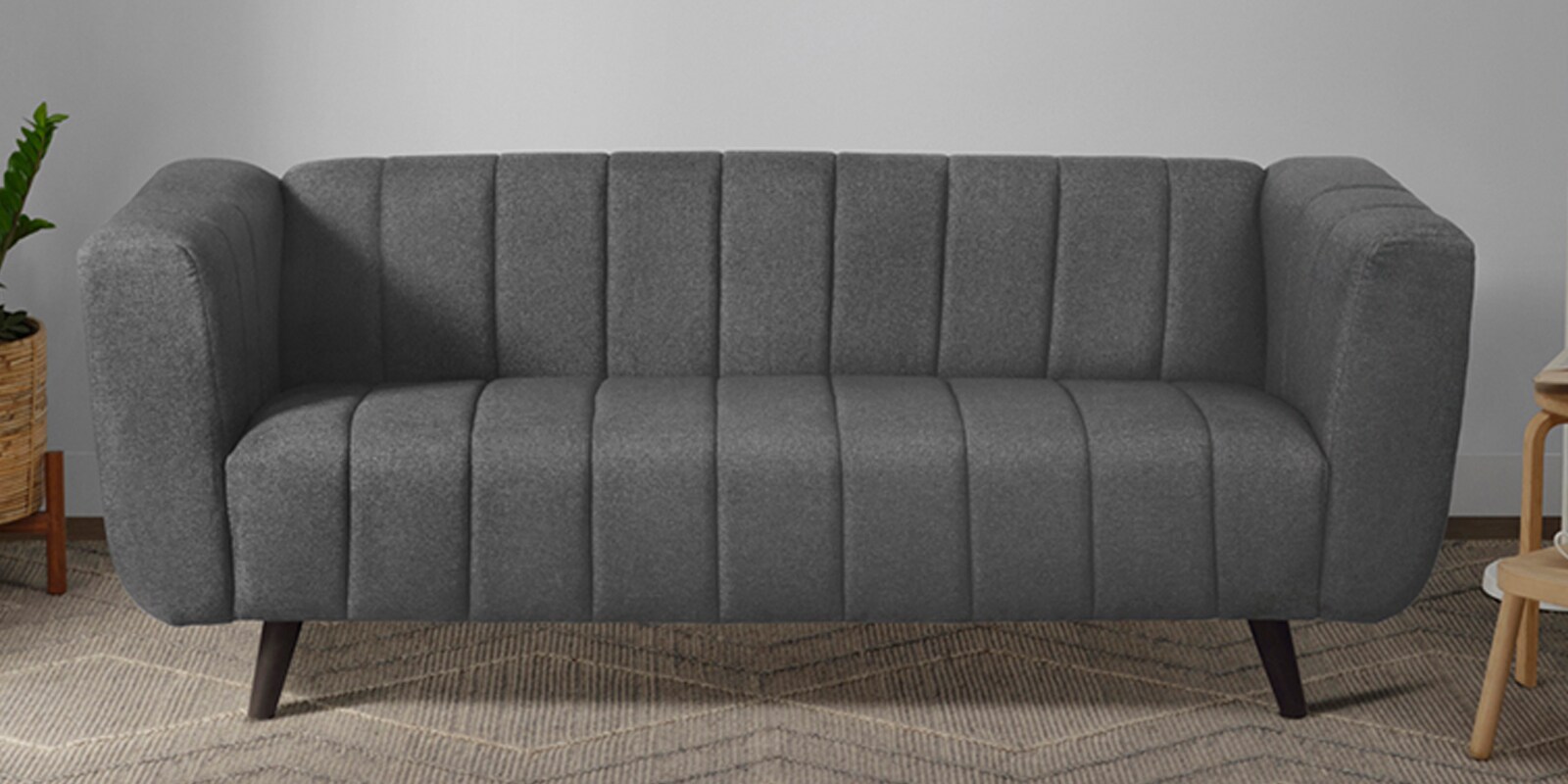 Buy Kiki Fabric 3 Seater Sofa in Graphite Grey Colour at 24 OFF by