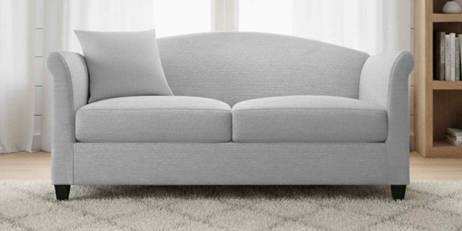 Kimber Fabric 2 Seater Sofa In Lit Grey Color