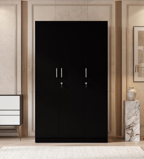 Kibo 3 Door Wardrobe In Wenge Finish With Adjustable Shelves