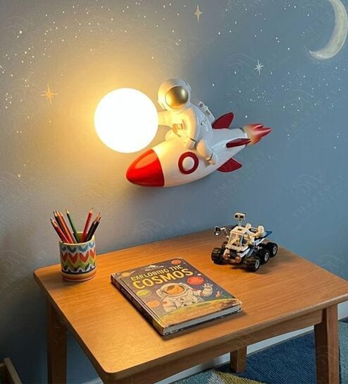 Kids Astronaut Rocket Wall Light