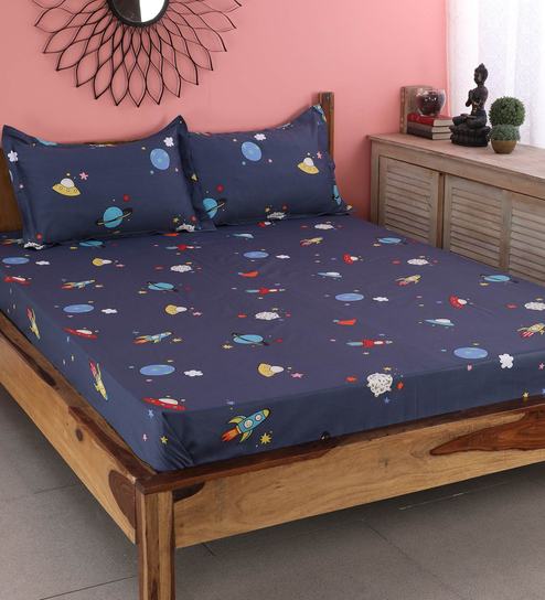 Buy Kids Cotton 200 Tc Kids Bedsheet With 1 Pillow Cover By Urban