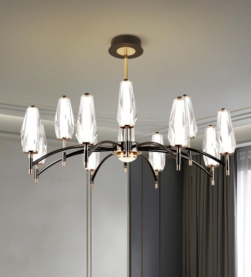 Kieve| 90 Cm | Google & Alexa | Height Adjustable | 3 Light Mode | Modern LED Ceiling Chandelier for Living Room, Dining, Bedroom, Hall, Kitchen, Office,Luxury Decorative Lighting