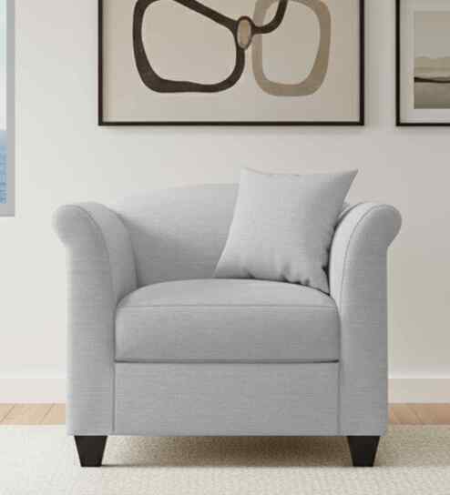 Kimber Fabric 1 Seater Sofa In Lit Grey Color